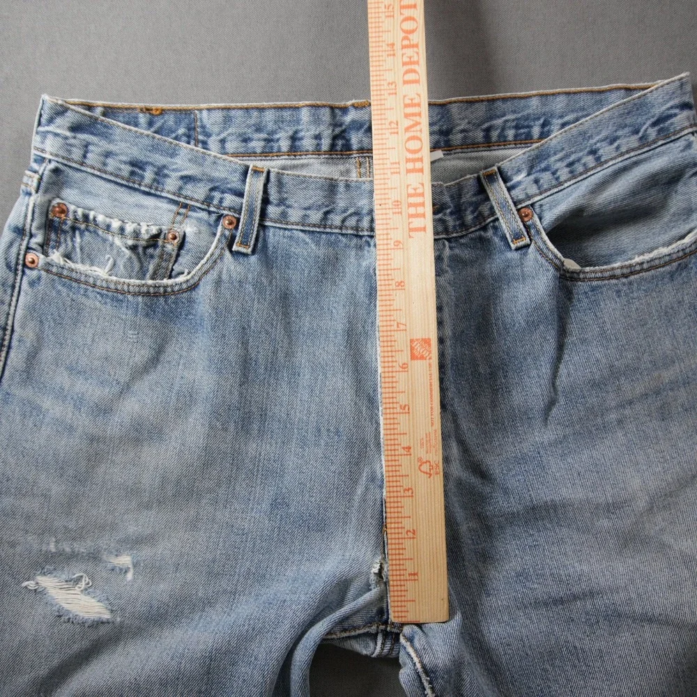 Vintage Y2K Levi 501 XX Distressed Button Fly Straight Leg Men Jeans 36x32 Light